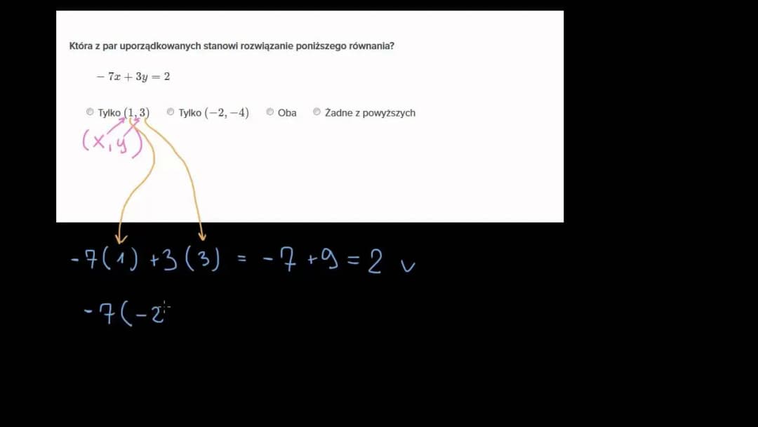 Rozwiąż równanie i upewnij się, że rozwiązanie jest poprawne