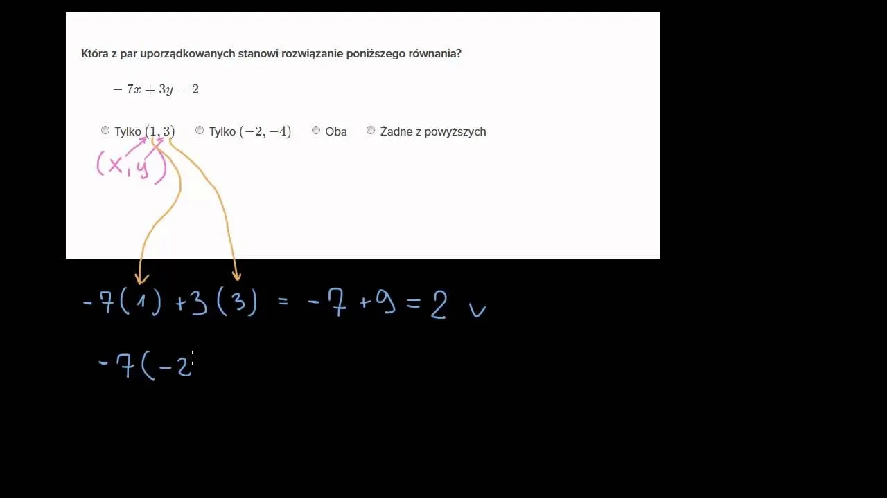 Rozwiąż równanie i upewnij się, że rozwiązanie jest poprawne