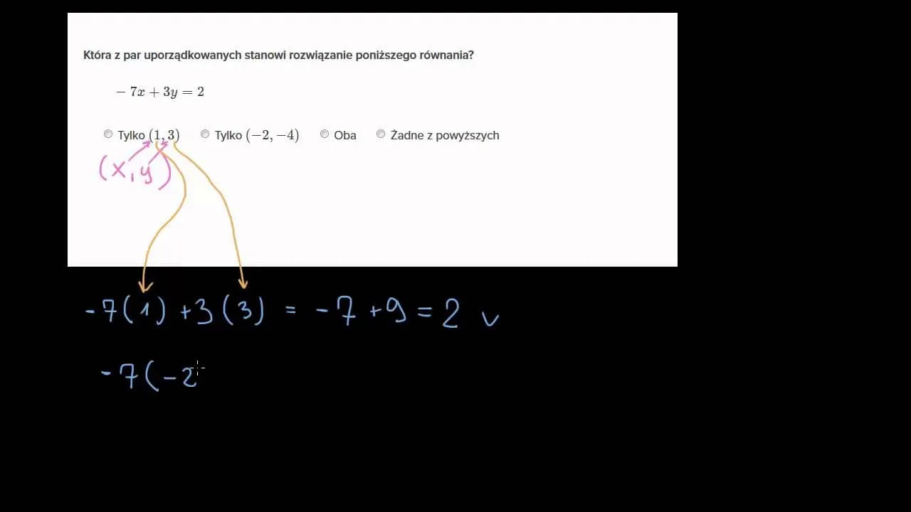 Rozwiąż równanie i upewnij się, że rozwiązanie jest poprawne