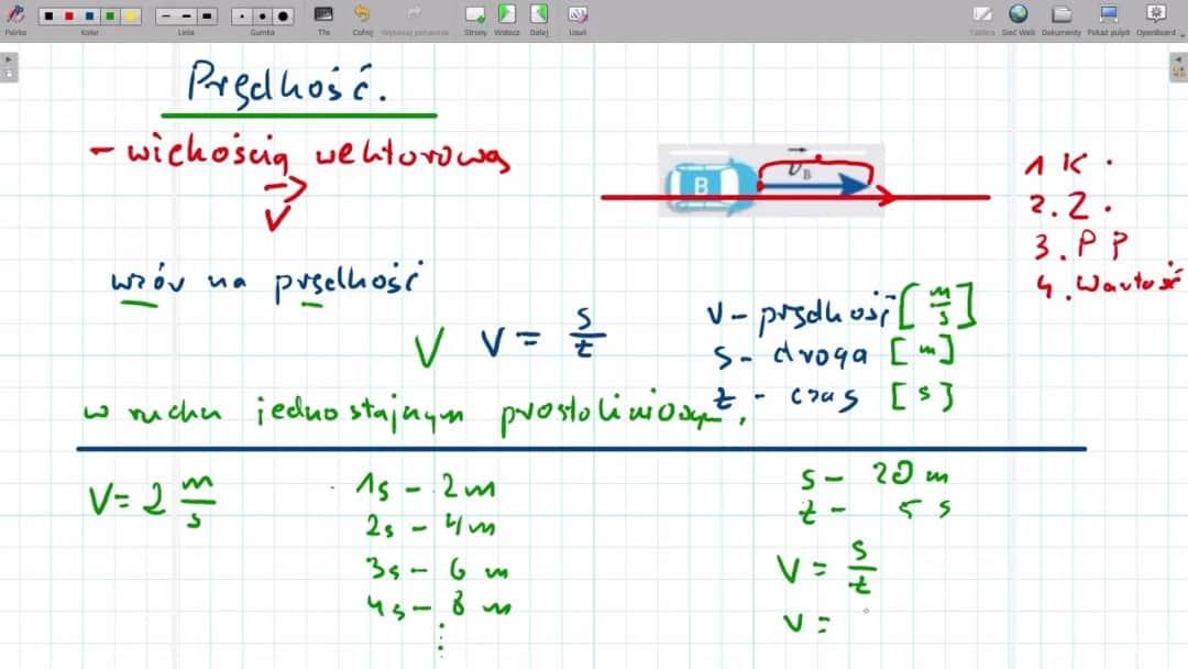 Sprawdzian fizyka: jak opisujemy ruch - przykłady i pytania do nauki