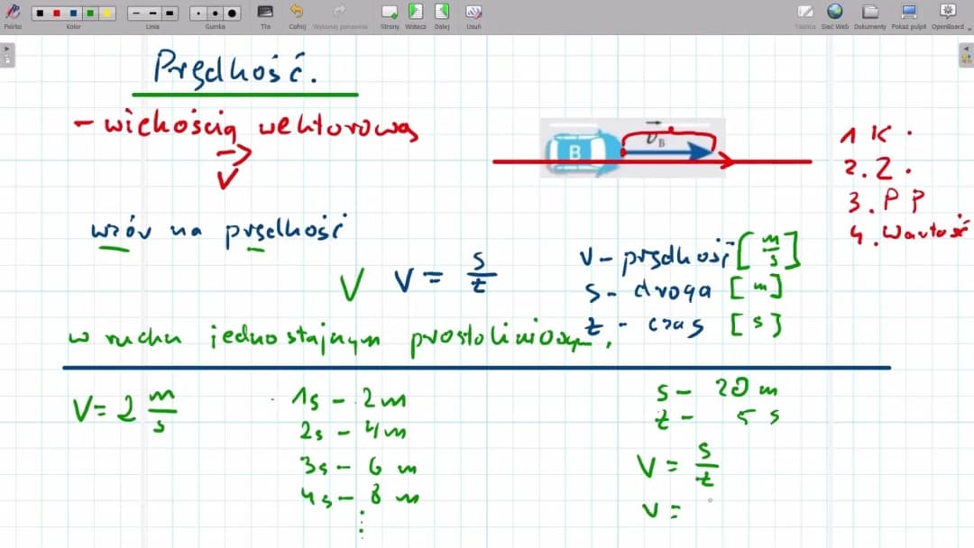 Sprawdzian fizyka: jak opisujemy ruch - przykłady i pytania do nauki