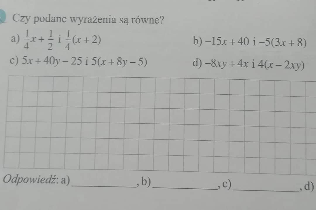 Czy podane wyrażenia algebraiczne są równe 3x? Sprawdź, co to znaczy