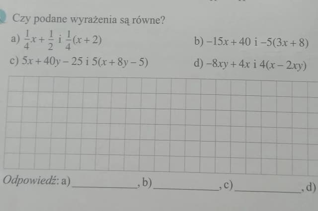 Czy podane wyrażenia algebraiczne są równe 3x? Sprawdź, co to znaczy