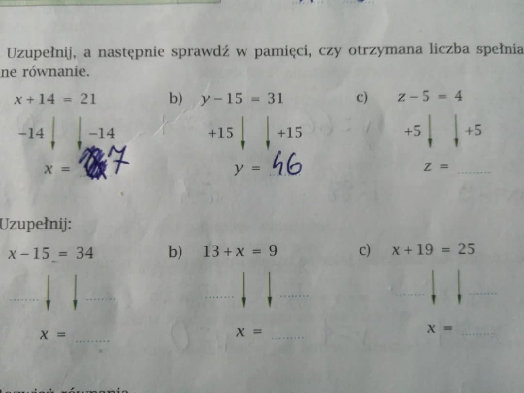 Rozwiąż równanie i sprawdź, czy spełnia je liczba naturalna