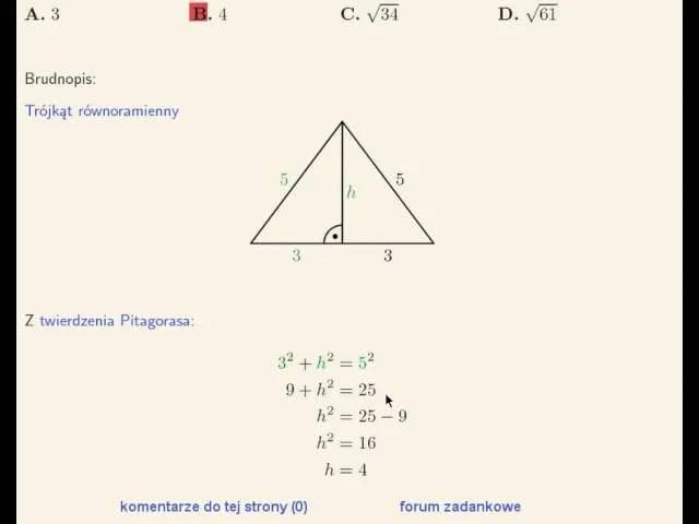 Jak obliczyć wysokość w trójkącie równoramiennym - proste metody i przykłady