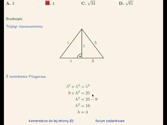 Jak obliczyć wysokość w trójkącie równoramiennym - proste metody i przykłady