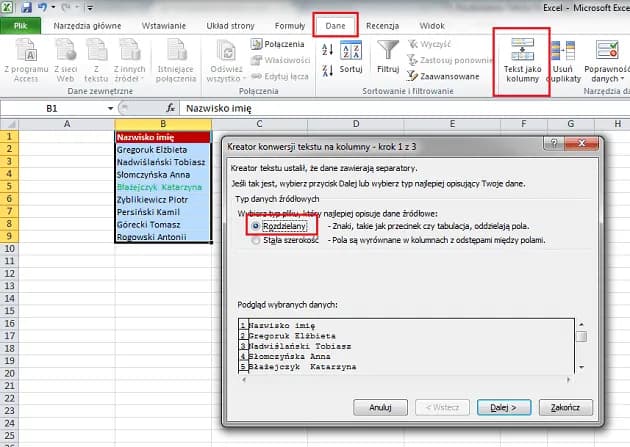 Jak skutecznie rozdzielić tekst w Excelu i zaoszczędzić czas