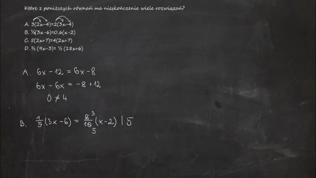 Kiedy równanie ma nieskończenie wiele rozwiązań? Zrozum to teraz!