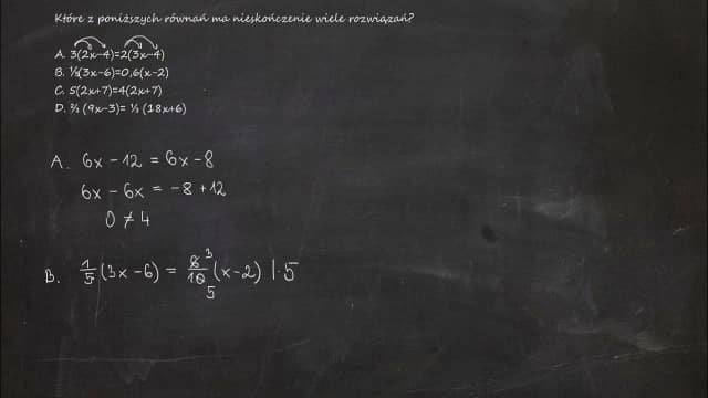 Kiedy równanie ma nieskończenie wiele rozwiązań? Zrozum to teraz!