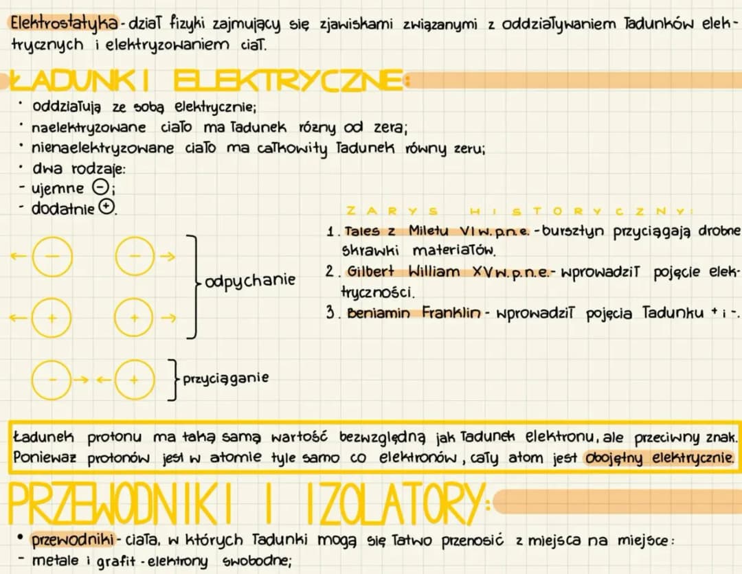 Elektrostatyka to dział fizyki, który zajmuje się zjawiskami elektrycznymi