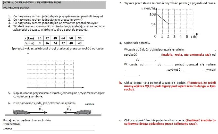 Test z fizyki: Jak opisujemy ruch, by zdać bez stresu