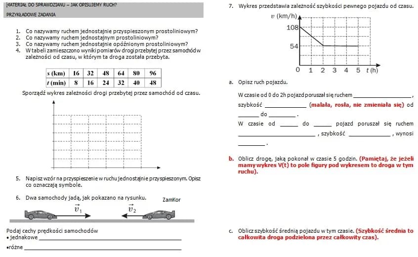 Test z fizyki: Jak opisujemy ruch, by zdać bez stresu
